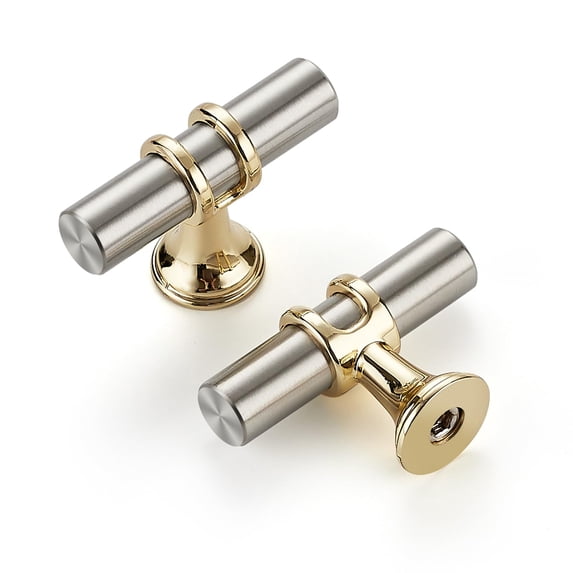10 Pack Gold Cabinet Knobs 2 Inch - Brushed Brass Drawer Knobs Single ...