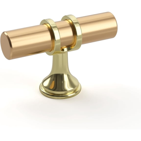 10 Pack Gold Cabinet Knobs Brushed Brass Drawer Knobs Gold Dresser Hardware - Single Hole Handles for Kitchen Cupboard Doors Closet Hardware 2in Overall Length