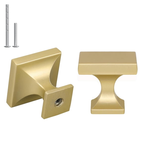10 Pack Gold Cabinet Knobs Brushed Brass Dresser Drawer Knobs Round Gold Kitchen Cabinet Hardware Zinc Alloy