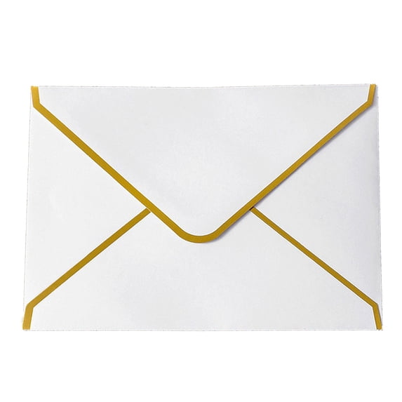 10 Pack Gold Stamped Triangular Envelopes Kraft Paper Western Style for Invitations Letters Cards 6.9x5.3 Inch