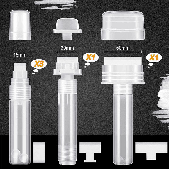 10 Pack Graffiti Markers Refillable Paint Markers Touch Up Paint Pen for with 10 Replacement Tips (50 mm, 30 mm, 15 mm)