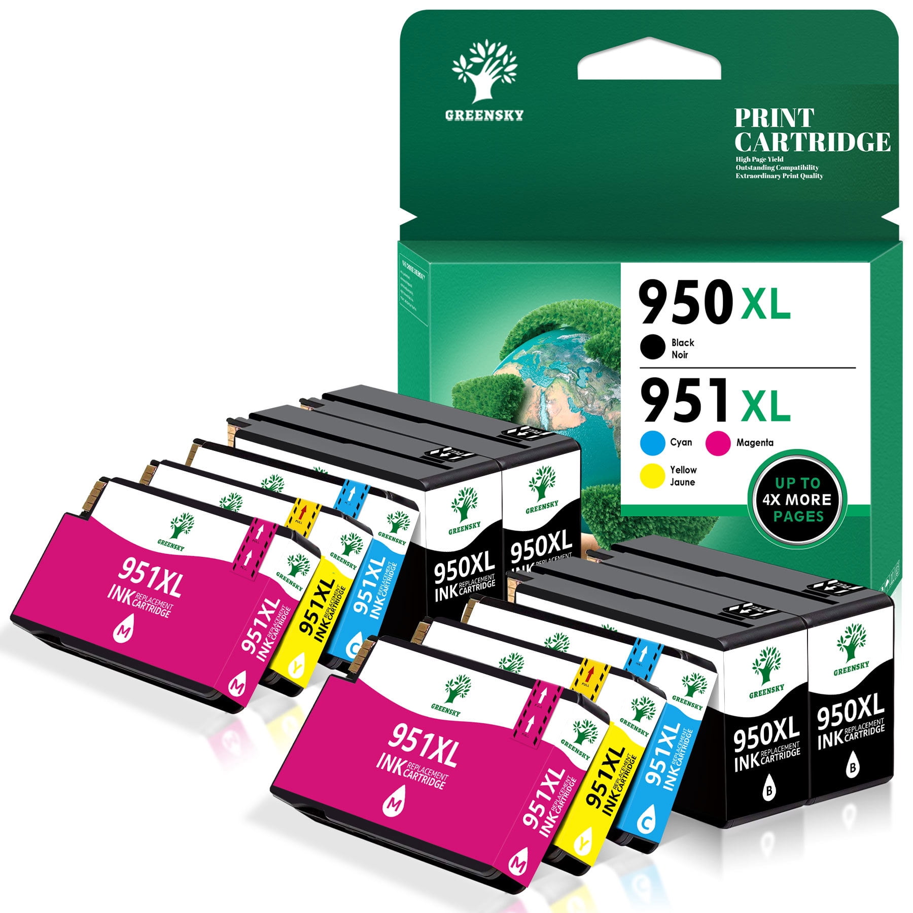 10Pack Greensky Ink 951XL 950XL Combo Replacement for HP Ink 950 951