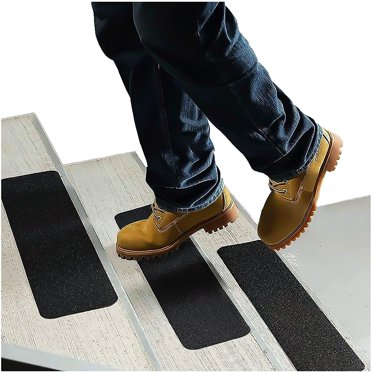 Clear Non-Slip Stair Treads - 24x4 Inch, 15 Strips + Roller, Indoor/Outdoor Grip Tape