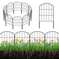 thumbnail image 1 of 10-Pack Ground Stake Garden Fence Panels 22.3in Black Metal Fencing, 1 of 7