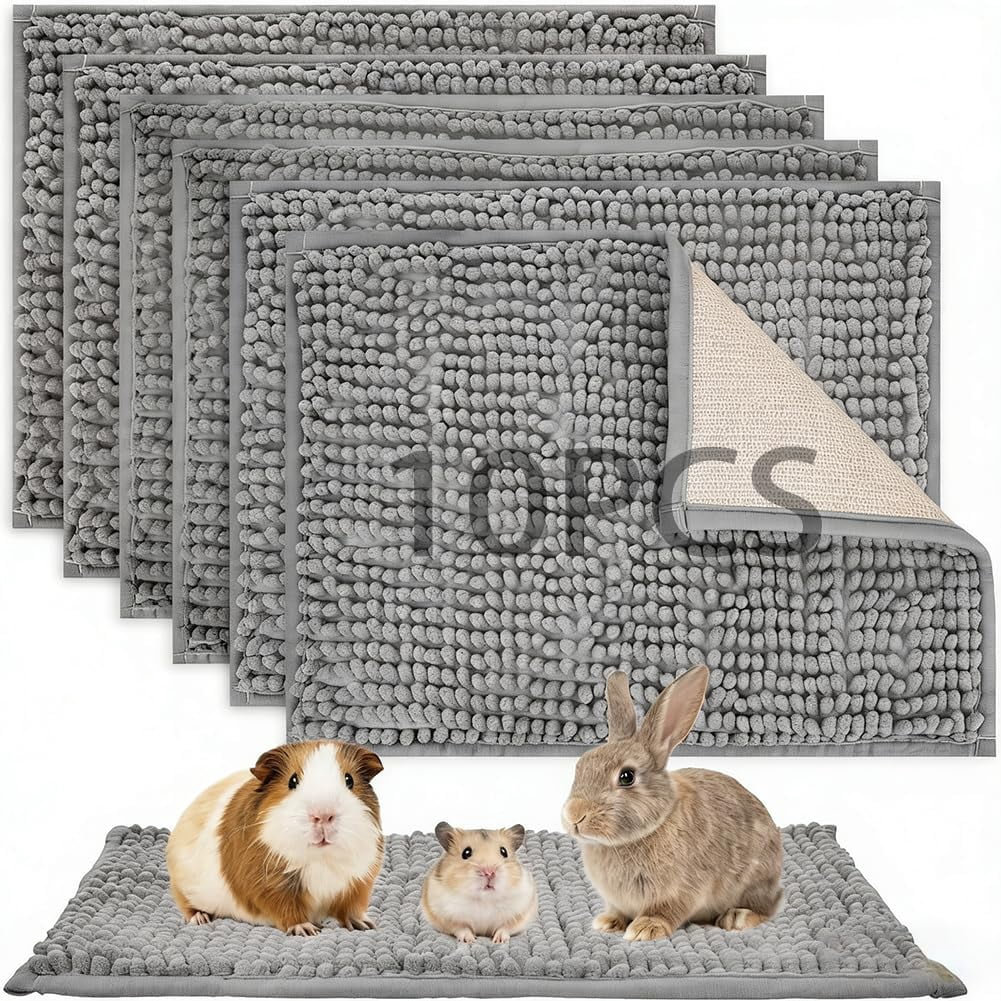 10 Pack Guinea Pig Cage Liners, Washable Fleece Bedding Pads, Reusable ...