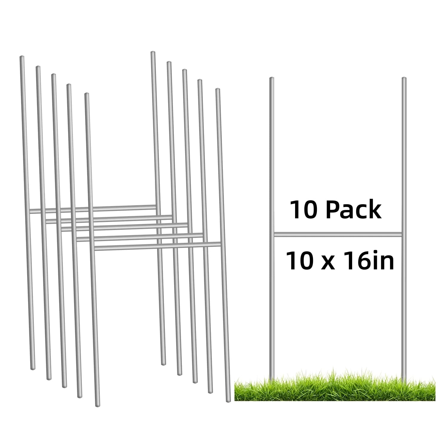 10 Pack H Frame Yard Sign Stakes Metal Sign Holder H Stakes for Yard