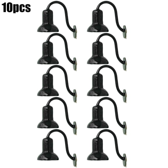 10 Pack HO/OO Scale Street Bracket Light Model Wall Lamp Posts LED Building Lights with Resistors for Model Railroad Scenery Decoration (Black)