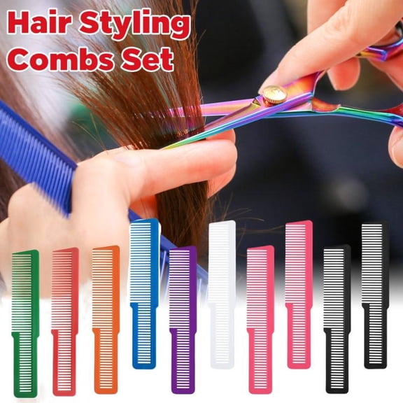 10 Pack Hair Comb: 8.07in X 1.57in Plastic Fine Toothed Comb, Hair Cutting Comb, and Quick Knife Comb, Suitable for Home or Salon Use, Textiles & Soft Furnishings