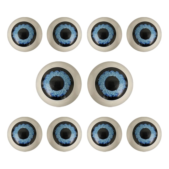 10 Pack Halloween Bleeding Eyeball Props, Semi-Circular Hollow Spoof Eyes for Scary Decorations, Horror Eyeball Toys for Haunted House Party, Red with Black Pupils