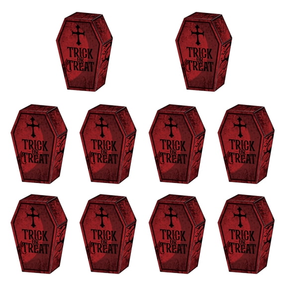 10 Pack Halloween Coffin Treat Boxes 6 X 2.5 X 2 Inch Spooky Gothic Halloween Decor for Party Favors Candy Storage Halloween Party Supplies