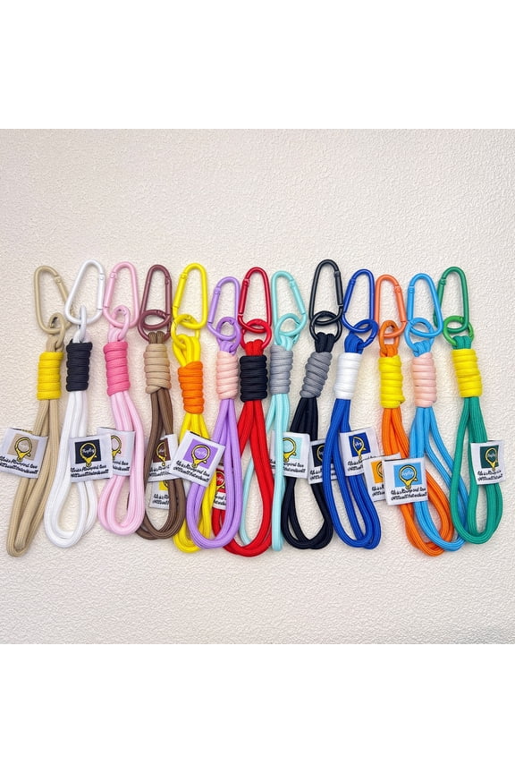 10 Pack Handcrafted Candy Color Braided Rope Bag Charm Keychain for Purse Backpack Handbag