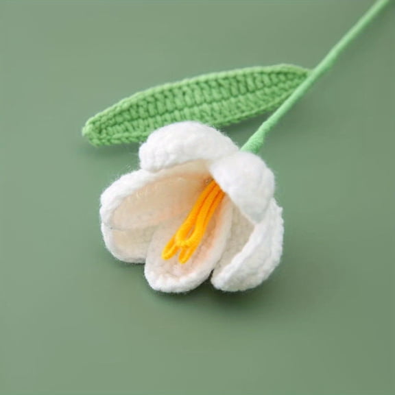 10-Pack Handcrafted Crochet Tulip Arrangements – Colorful Knitted Faux Flowers in Purple Blue White Orange Red for Home Decor Valentine Mother's Day Gifts