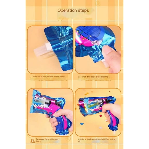 10-Pack Handheld Confetti Cannons - Birthday & Kids Party Supplies with Spray Confetti Shooter for Celebrations"