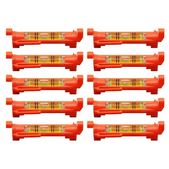 10 Pack Hanging Line Level with String Hook, Precision Bubble Levels for Construction, Surveying, Brickwork and DIY Projects, Portable Horizontal Rope Measuring Tool Kit, Orange