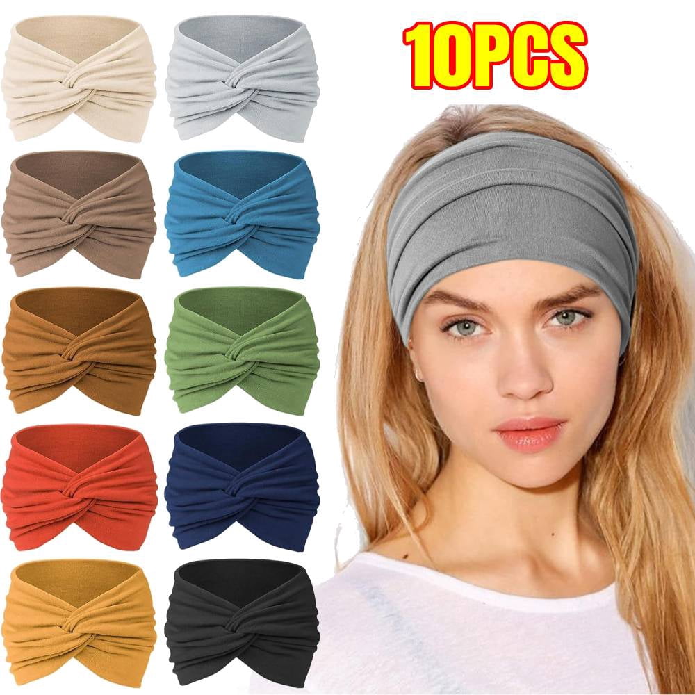 10 Pack Headband Wide Stretch Headbands for Women - Non-Slip  display picture 3