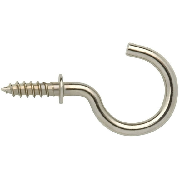 10 - Pack Heavy Duty 2 - Inch Stainless Steel Screw Hooks: Rust Resistant, Ideal for Indoor and Outdoor Decor and Utility