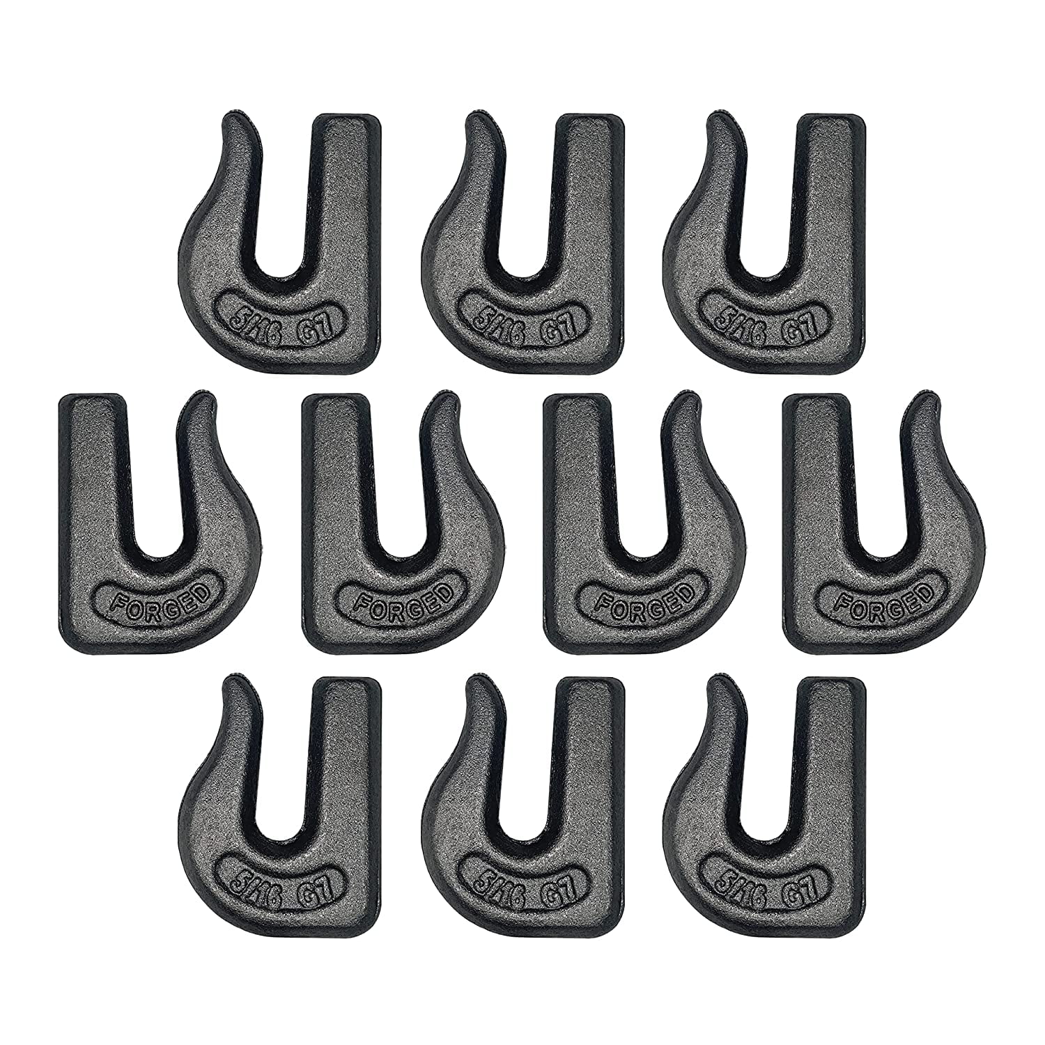 10 Pack Heavy Duty 5/16 Weld On Grab Hook, Grade 70 Clevis Chain Hook for  Trailer, Truck, Rigging, Flatbed, Tractors, Loader Bucket, Tie Down (10) 