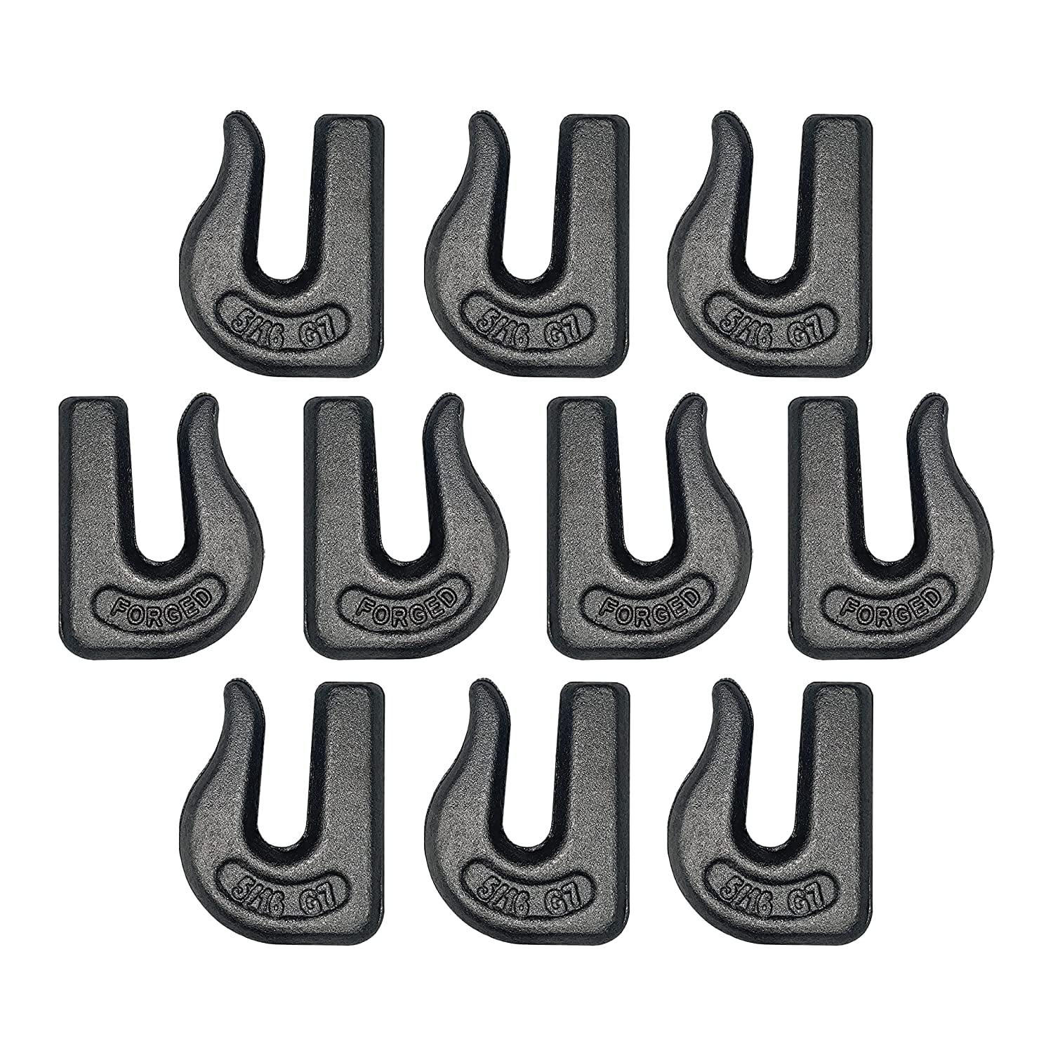 10 Pack Heavy Duty 5/16" Weld On Grab Hook, Grade 70 Clevis Chain Hook