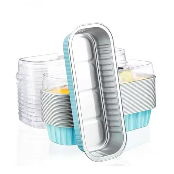 10 Pack Heavy Duty Aluminum Foil Pans, Blue Aluminum Foil Baking Pan Half Size Double Thick Tin Foil Food Container with Lids for Baking, Meal Prep, Freezer and Takeout