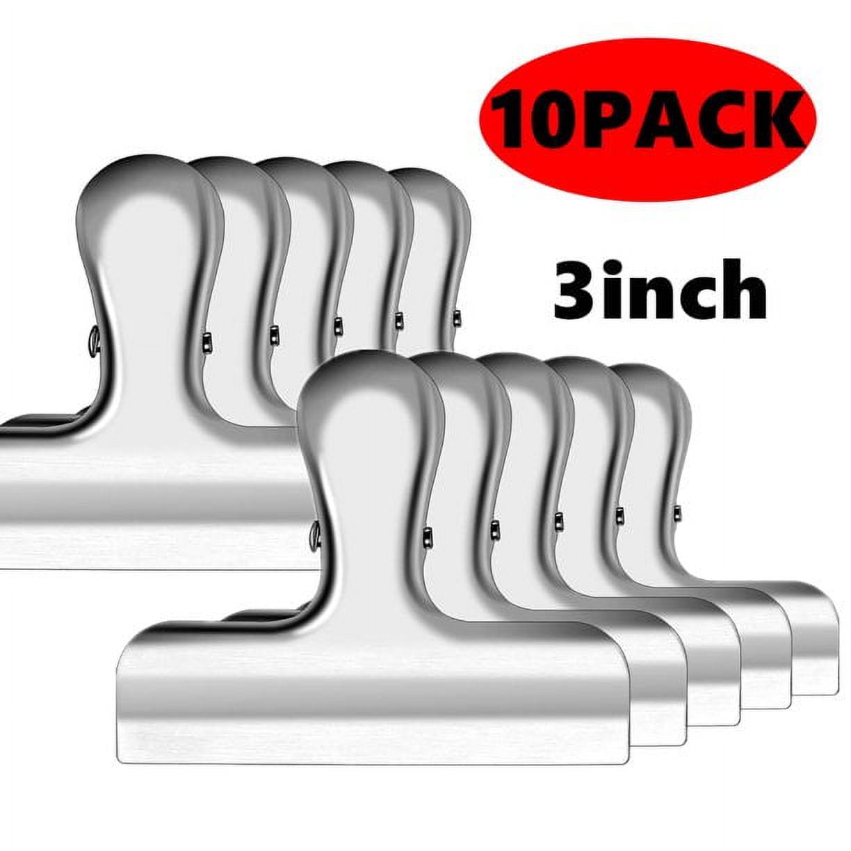 10 Pack 3 Inch Stainless Steel Chip Clips - Heavy Duty Food Bag Clamps, Airtight Seal For Kitchen, Office, Coffee Bags 4 thumbnail image