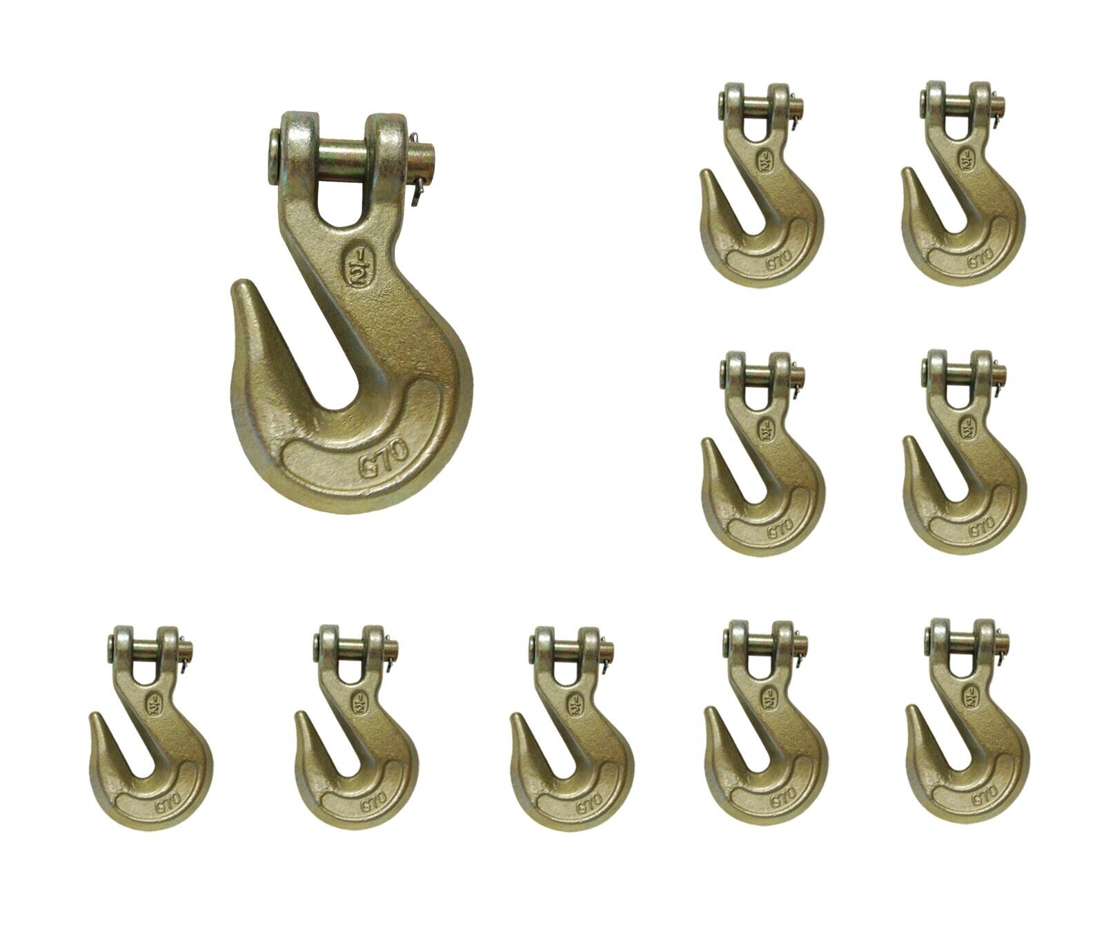10 Pack Heavy Duty G70 1/2" Clevis Grab Hook Flatbed Truck Trailer