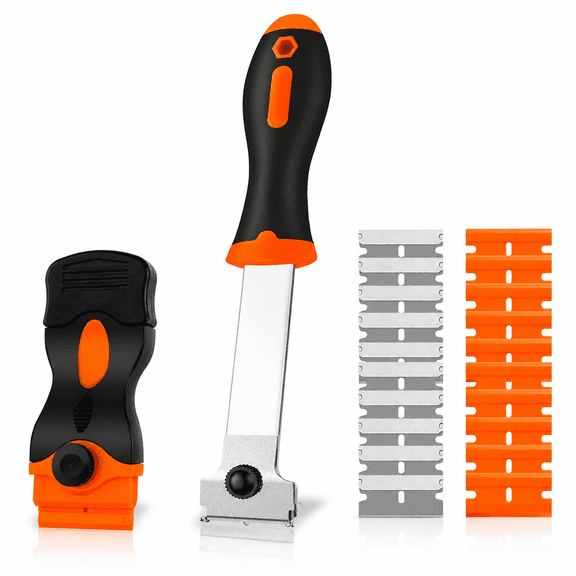 10 Pack Heavy Duty Razor Blade Scraper Set for Removing Adhesive Glue Decals on Floor Window