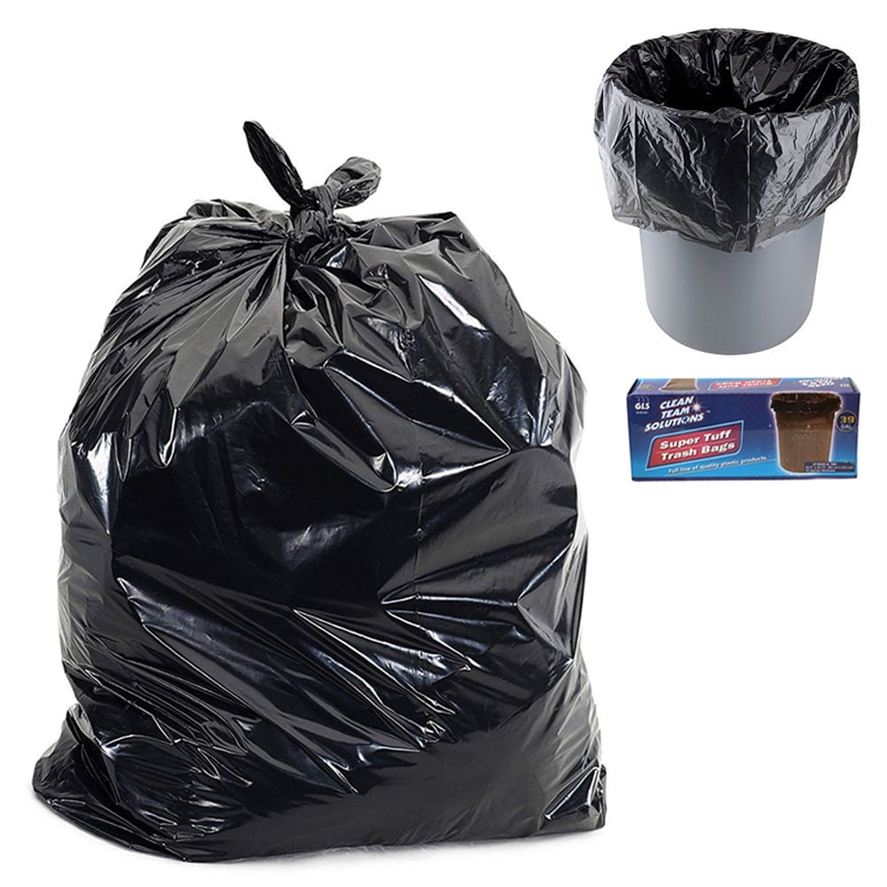 (10 Pack) 35x55 inch Large Heavy Duty Clear Trash Bags - Yard Trash Bags, Leaves, Lawn and Leaf Bags, Recycling Garbage Bags, Construction, Industrial