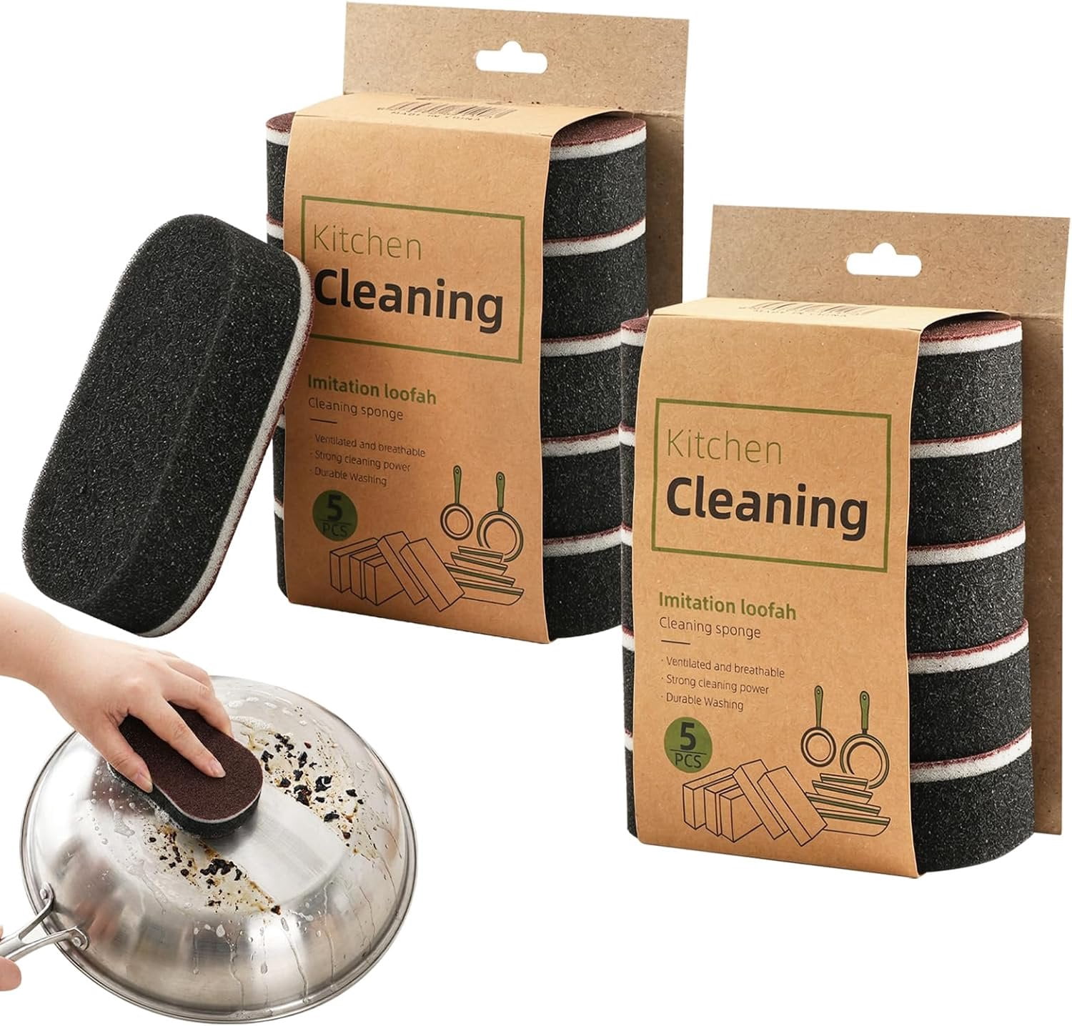 10 Pack Heavy- Magic Sponge Erasers, -Sided Scrub Sponges - Walmart.com