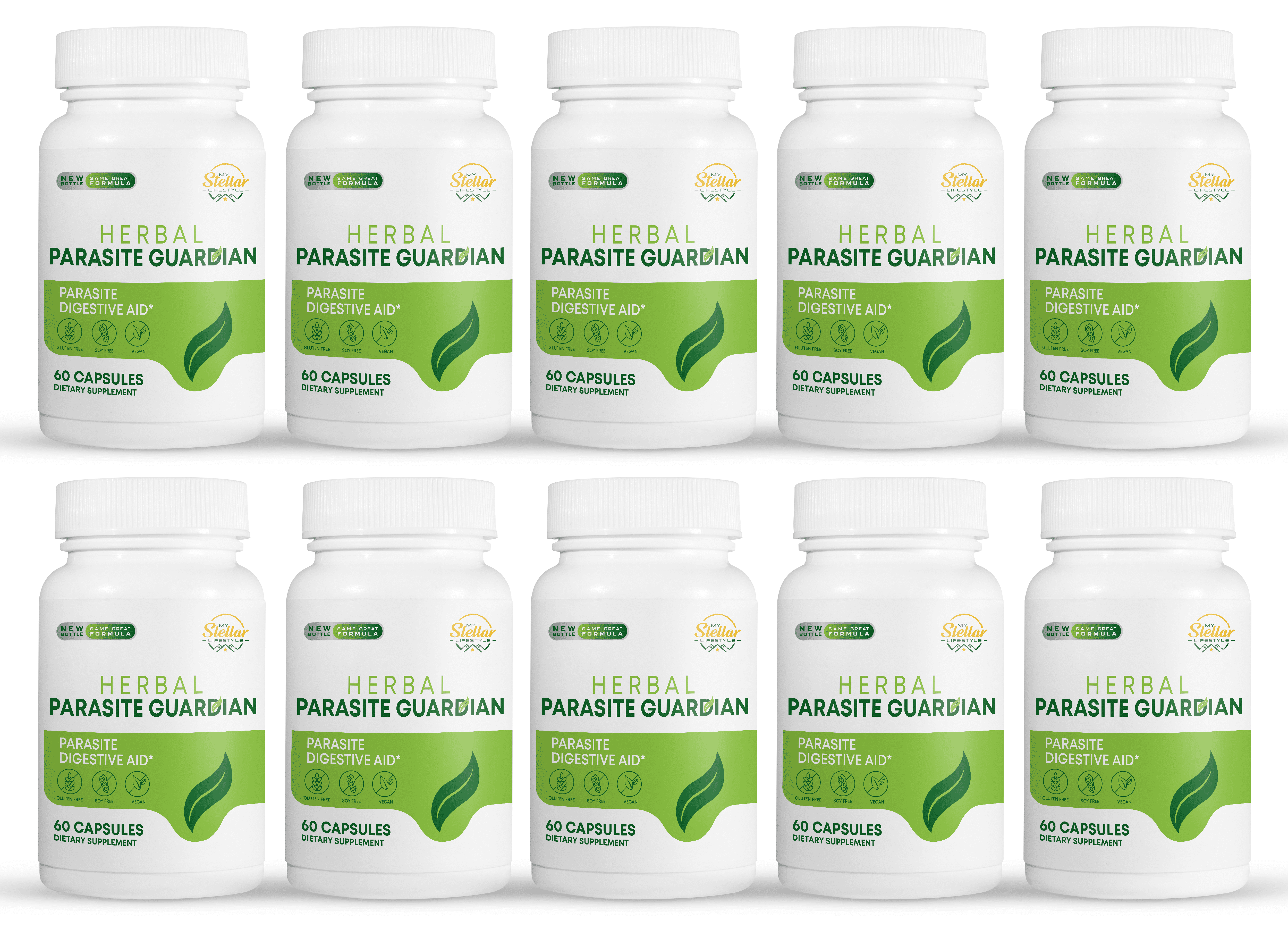 10 Pack Herbal Parasite Guardian, parasite digestive aid-60 Capsules x10