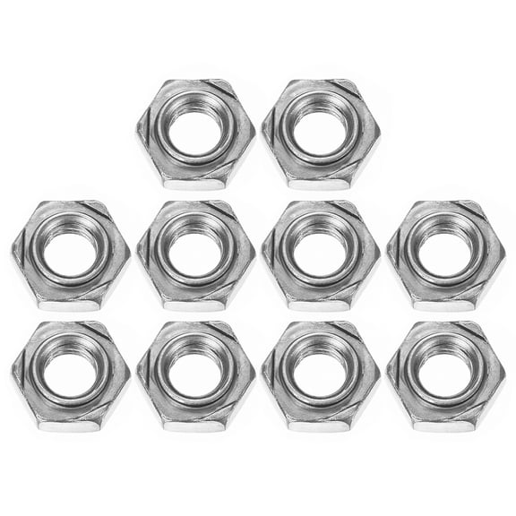 10 Pack Hex Weld Nuts, M6x1mm Carbon Steel Hex Nuts with 3 Projections Machine Screw for DIY Home Repair, Silver