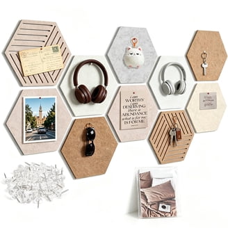 Gryfton 8-Pack Hexagon Cork Board Tiles – 8x7.25 Inch, Thick Bulletin Board Squares