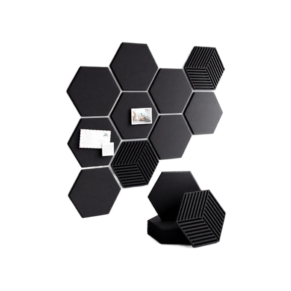 10-Pack Hexagon Felt Bulletin Board Tiles, Concrete Echo|High Density Self-Adhesive Wall Panels for Wall Decor and Vision Boards,for Home, Office, Classroom or Dorm C