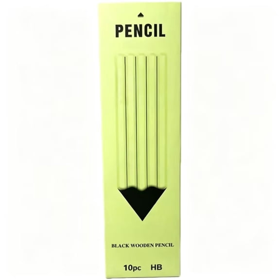 10 Pack Hexagonal Graphite Pencils, Black Wood Writing and Sketching Pencils with Green Barrels for Drawing, Journaling and Office Notes