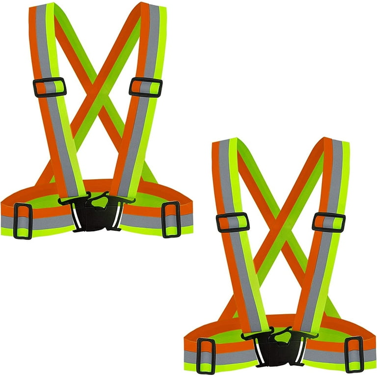 10 Pack Hi Vis Safety Vests - Adjustable Bright Neon Color
