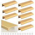 thumbnail image 1 of 10 Pack Hidden Cabinet Kitchen Drawer Handles,150mm/5.9inch Cabinet Pulls Handles,Gold Finger Edge Drawer Pulls,Aluminum Back Mount Cabinet Handles,Modern Style Drawer Handles for Kitchen Room Door, 1 of 7