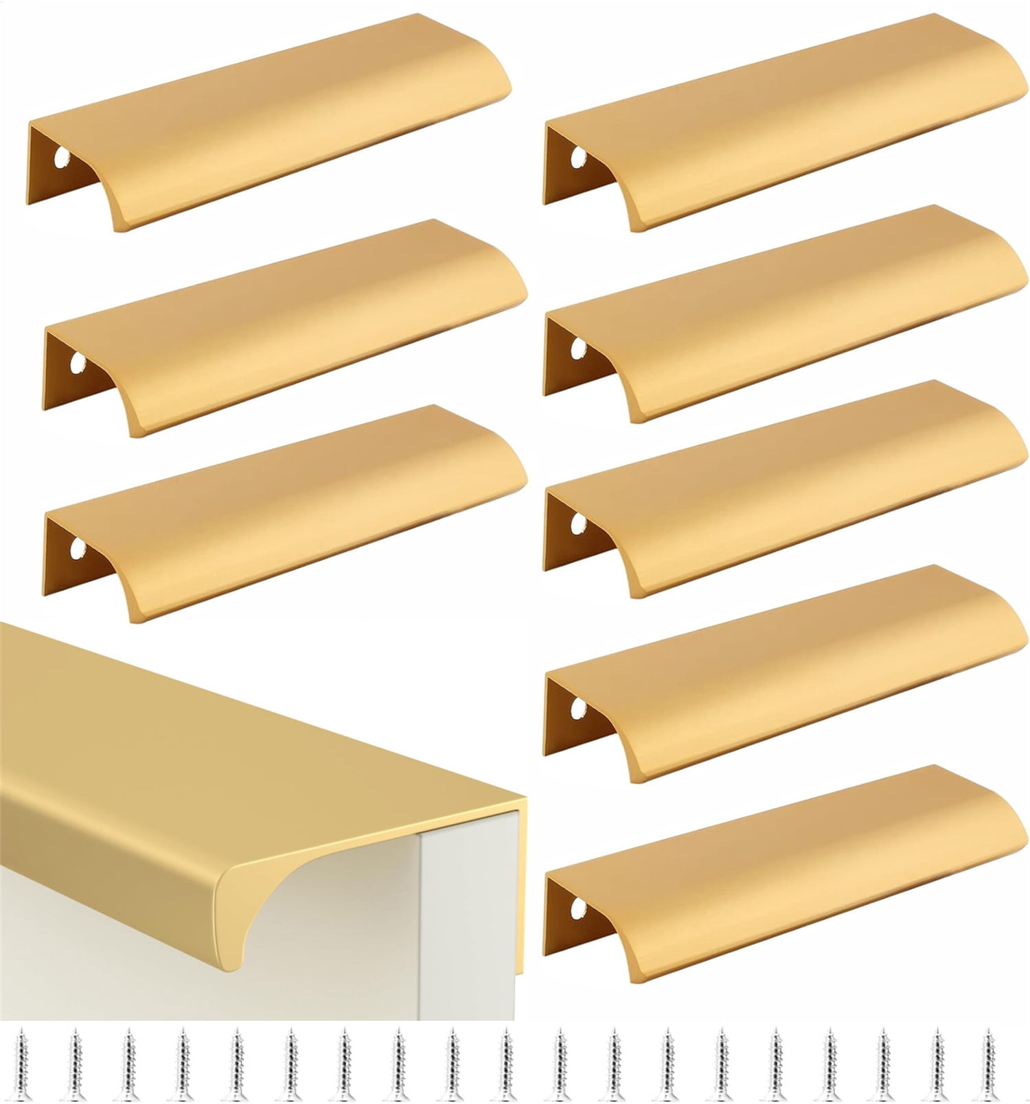 10 Pack Hidden Cabinet Kitchen Drawer Handles,150mm/5.9inch Cabinet ...
