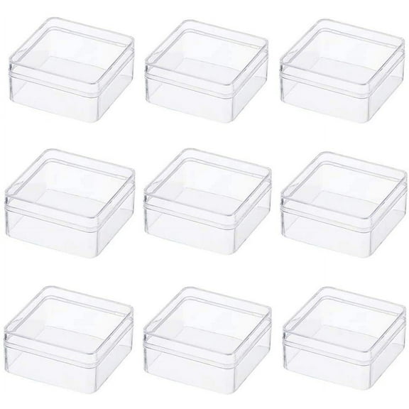 10 Pack High Transparency 2.36x2.36x1.18 Plastic Bead Storage Containers for Earplugs Pill and Small Jewelry Crafts for DIY