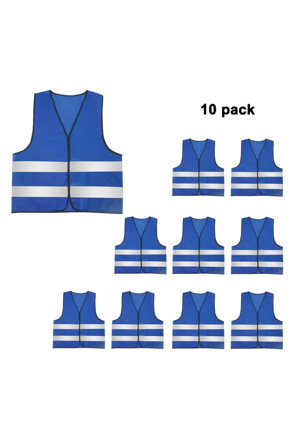 10 Pack High Visibility Vest for Adults Reflective Tape Safety Vest Hi-Vis for Men Women