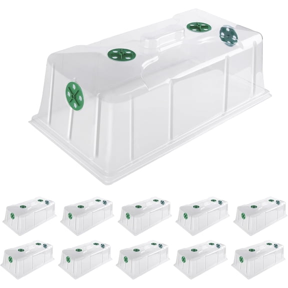 10 Pack Humidity Dome 7" Tall Extra Strength, 1020 Growing Trays Cover, Propagation Seed Cloning Lid Vented for 10 x 20 Inch Flat Tray and Seed Starting Germination