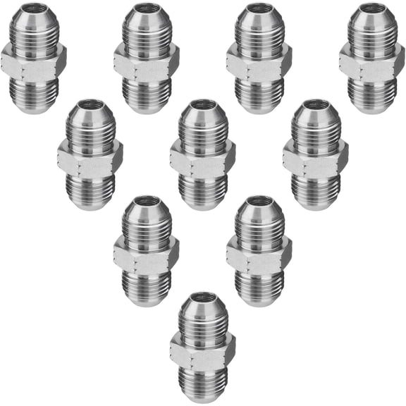 10 Pack Hydraulic Hose Adapter Fittings: 1/2" JIC Male x 1/2" JIC Male, Straight Tube Hydraulic Connectors with Protection Cover