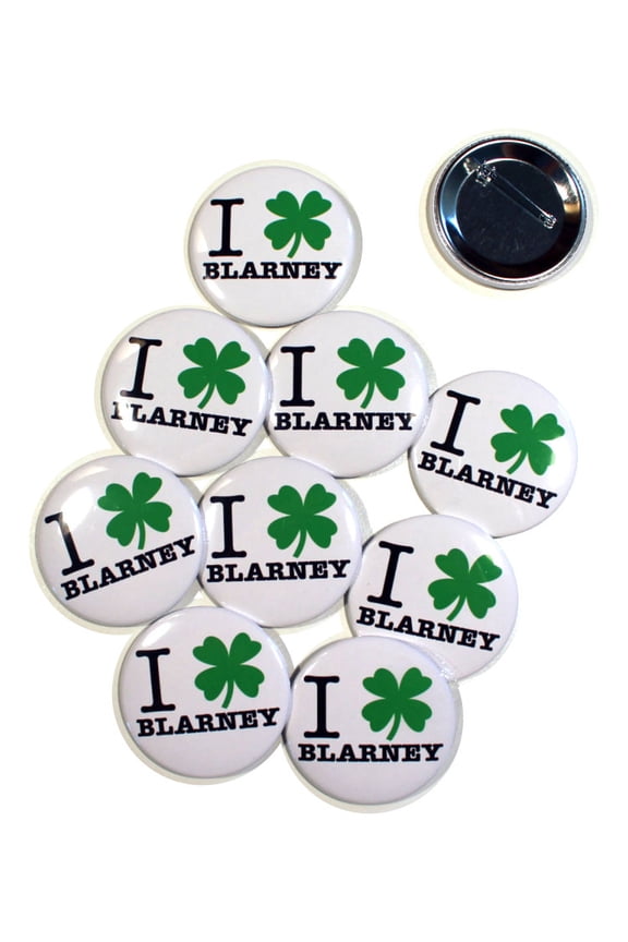 10 Pack - I Shamrock Blarney Day Pinback Buttons - 2.25 Inch