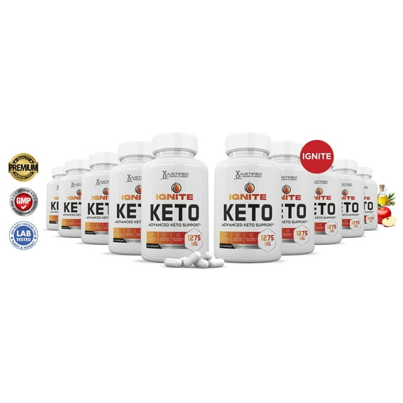 (10 Pack) Ignite Keto ACV Pills 1275mg Alternative to Gummies Dietary Supplement 600 Capsules