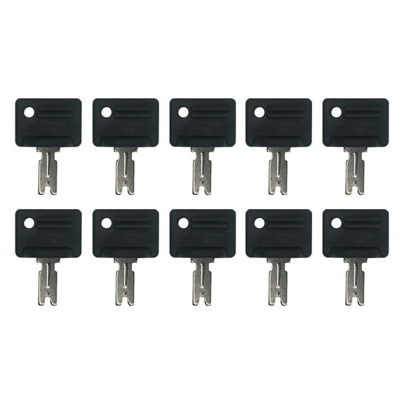10 Pack Ignition Keys Replacement For Forklift Caterpillar Crown Clark Yale Hyster Gradall Gehl Komatsu - 166, 107151-002