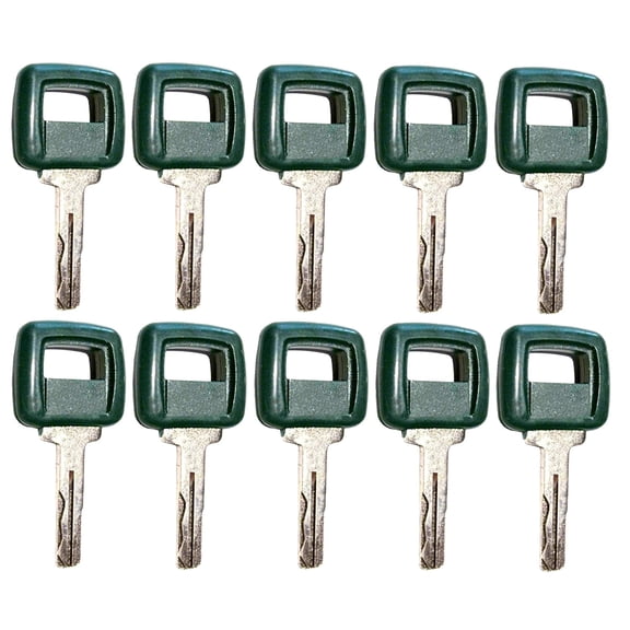 10 Pack Ignition Keys for Volvo Loader Articulated Hauler A20C, A25C, A30C, A35C, A40, DA25D, DA30D, A35D, A40D, A25D Laser Cut 11039228, 17225331 (10)