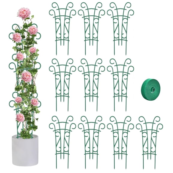 10 Pack Indoor Plant Trellis for Potted Plants, Stackable Garden Trellis for Climbing Plants Outdoor, Small Trellis for Houseplants Rose Hoya Pothos Plant Climber Support