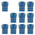thumbnail image 1 of 10 Pack Industrial Safety Vest with Reflective Stripes, ANSI / ISEA Class 2-Blue-XL, 1 of 7