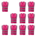 thumbnail image 1 of 10 Pack Industrial Safety Vest with Reflective Stripes, ANSI / ISEA Class 2-Hot Pink-2XL, 1 of 7