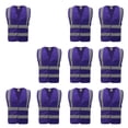 thumbnail image 1 of 10 Pack Industrial Safety Vest with Reflective Stripes, ANSI / ISEA Class 2-Purple-2XL, 1 of 7