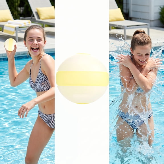10 Pack Inflatable Double-Opening Silicone Water Ball For Outdoor Pools And Beach Sports Easiest To Inflate For Water Fights
