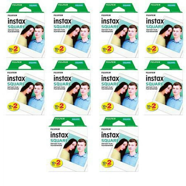 10 Pack Instax SQUARE Instant Color Film, Twin Pack 20 Exposures (200